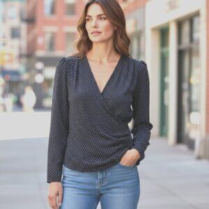 Banana Republic Faux Wrap Surplice Top Sz M #170K